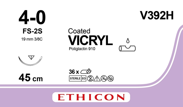 Sutur Vicryl 4-0 V392H, 45cm nål FS-2 18,7 - Vicryl
