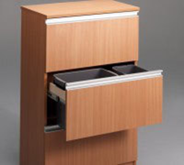 Källsorteringsmöbel, 69x41x112cm  björk komplett