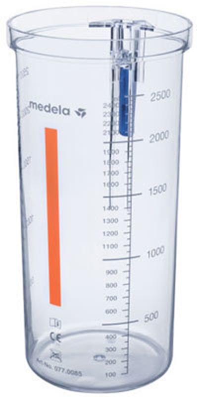Kanister engångs till sugsystem Medela, 2,5L för engångspåsar