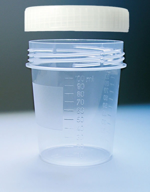 Burk plast med skruvlock, 100ml PP transparent