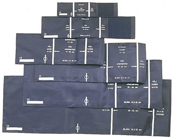 Yttermanschett lår för blodtrycksmätning, 18x52cm blå - 2