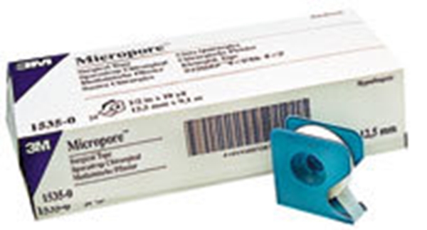 Häfta papper Micropore, 1,2cmx9,1m vit hållare - Micropore