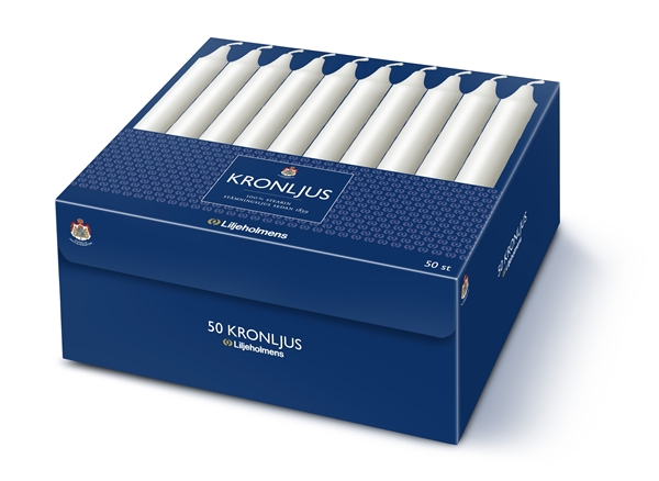 Ljus Kron stearin 100%, 200mm vit Liljeholmens - Kron