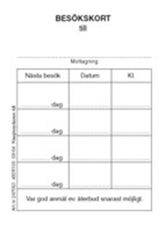 Besökskort, 100st/bl