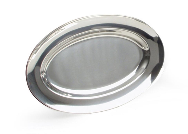 Fat oval rostfri, 35x22cm Glabo - Merx