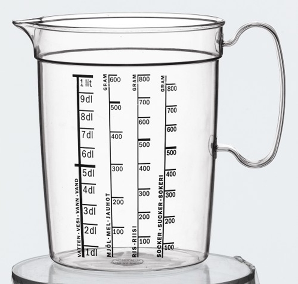 Mätmått plast graderat, 1,0l - Nordiska