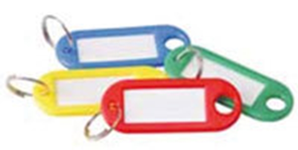 Namnbricka för nycklar, blandade färger 4-pack