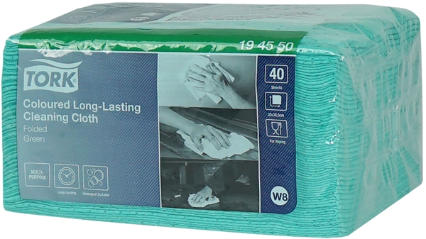 Torkduk färgkodad W8, 30x38cm grön Tork Premium - Tork - 1