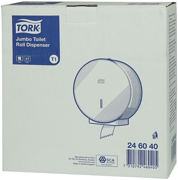 Dispenser toalettpapper T1, Tork Jumbo vit metall - 4