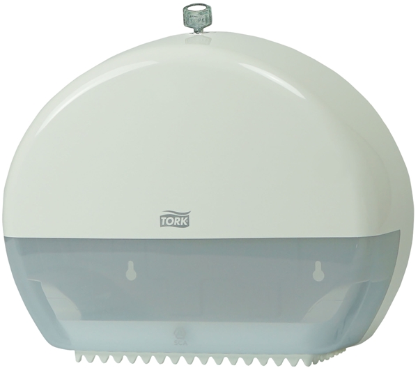 Dispenser toalettpapper T2, Tork Mini Jumbo vit plast - 1
