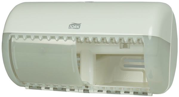 Dispenser toalettpapper T4, Tork Toilet Twin vit plast - Twin - 1