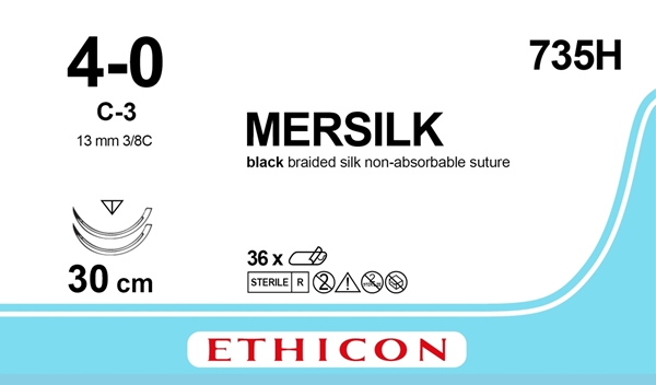 Sutur Silke 4-0 735H, 30cm Nål 2XC-3 silke - Silke