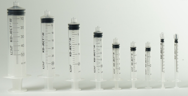 Spruta luerlock 3komp KD-Ject, 10ml grad 0,5ml centrerad - KD-Ject III - 3