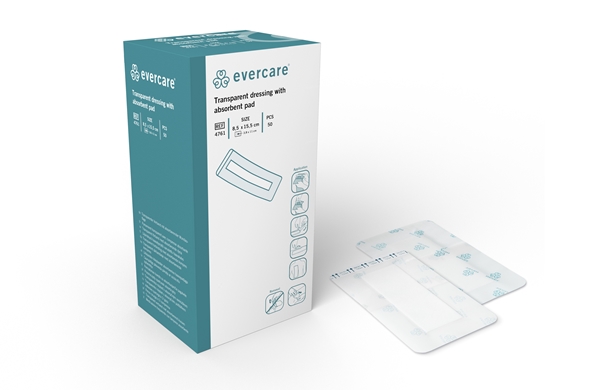 Sårfilm med dyna evercare, 8,5x15,5cm (dyna 3,8x11cm) - evercare® - 1