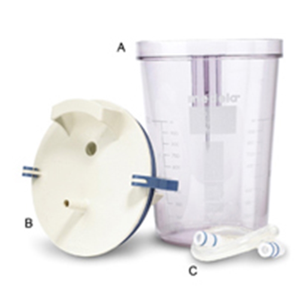 Sugflaskset flergångs till sugpump Vario AC/DC, 1lit flaska lock slang