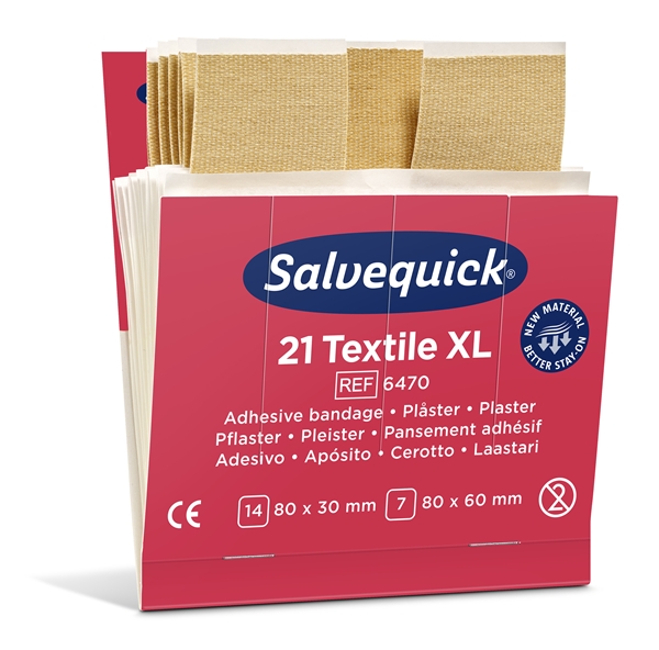 Plåster Salvequick refill, 21 Textile XL - Salvequick - 2