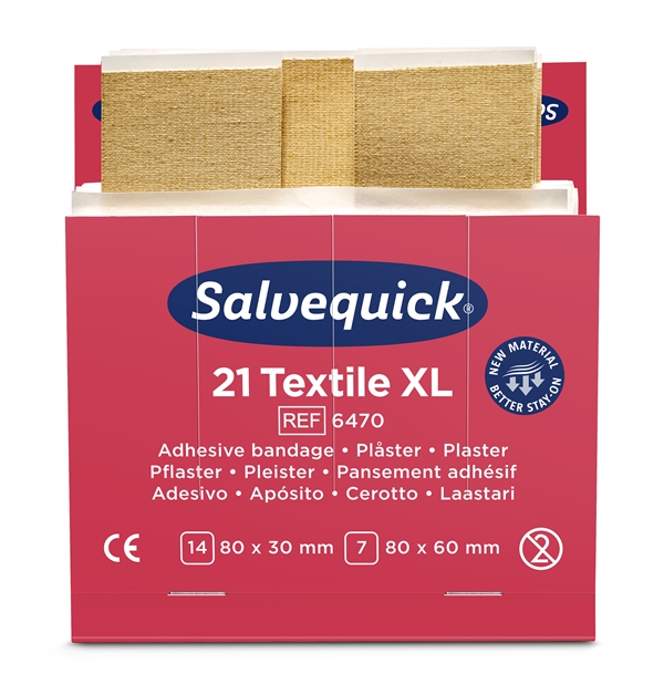 Plåster Salvequick refill, 21 Textile XL - Salvequick - 1