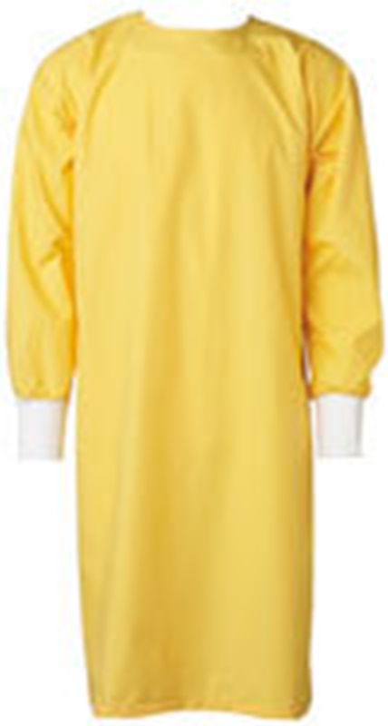 Skyddsrock flergångs, L ärmuddar bom/poly gul