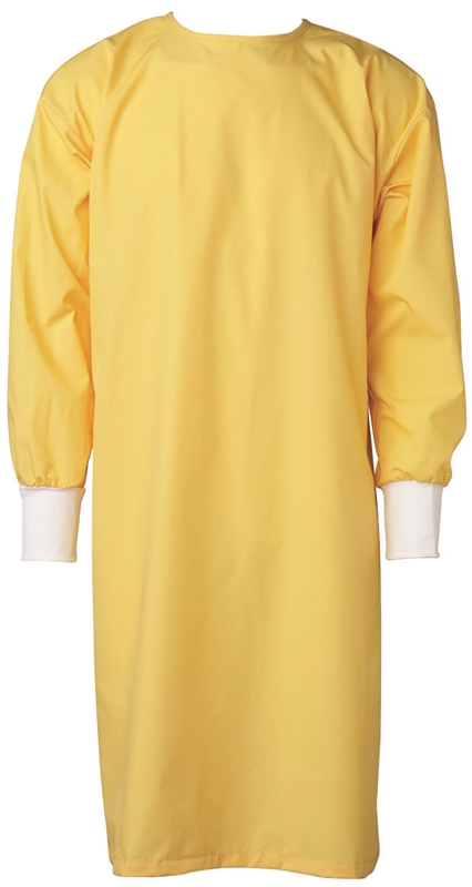 Skyddsrock flergångs, M ärmuddar bom/poly gul