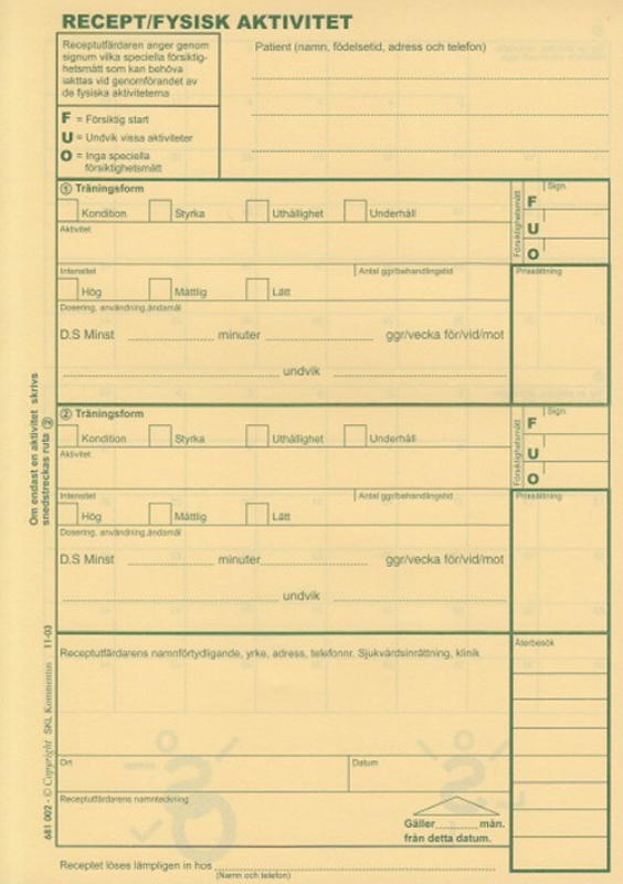Recept fysisk aktivitet , FYSS