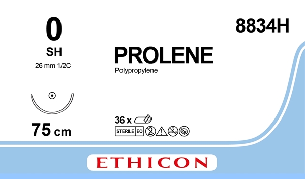 Sutur Prolene 0 8834H, 75cm nål SH - Prolene