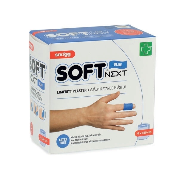 Fingerskumförband Snögg Soft Next, 6x450cm blå - Soft Next