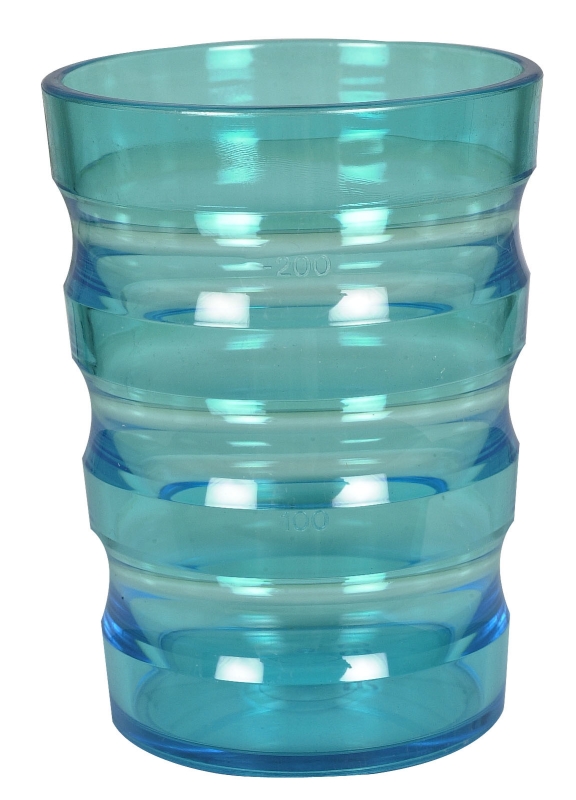 Mugg plast flergångs, 25cl blå passande lock 286434