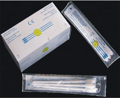 Muntork/Munsvabb Appli-Lem, vit pinne bomullstopp lemon