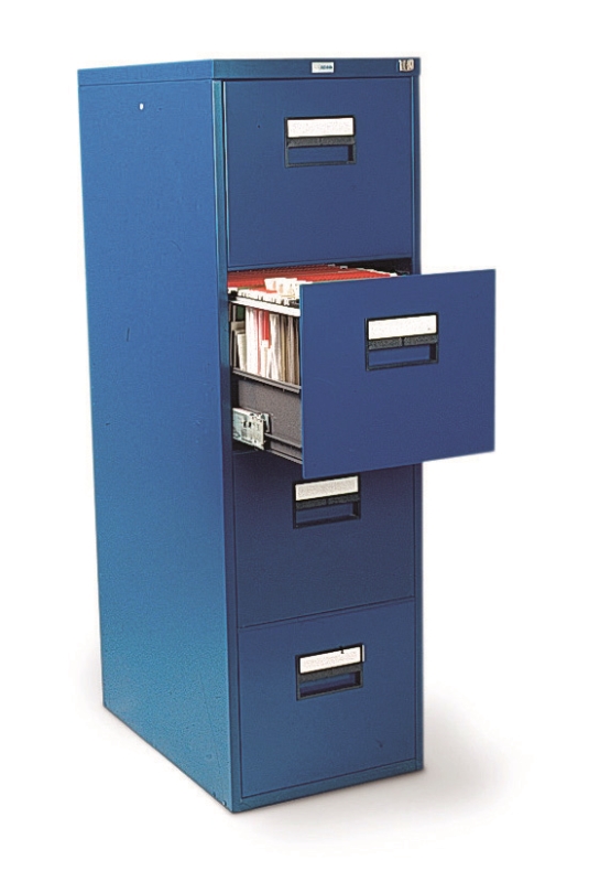 Journal/Arkivskåp A4, 4 lådor blått