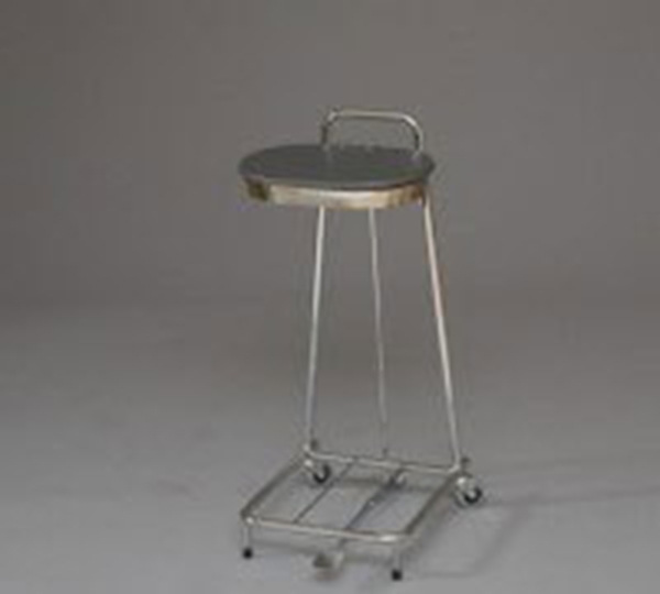 Säckhållare med hjul och lock, 30L förkromad med pedal