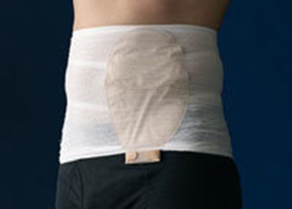 Stomifixering Stomasafe med ficka, M 95-115cm blå rand Light - Stomasafe