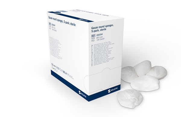 Rundtork gasväv 5p Selefa, Ø70mm steril - SELEFA® - 1