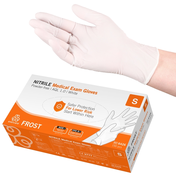 Handske us nitril evercare pf, S FROST vit AQL 1,0 - evercare®