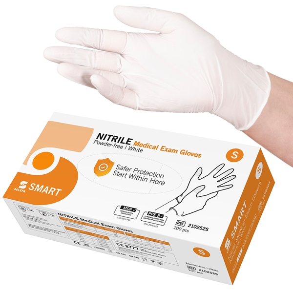Handske us nitril Selefa pf, S SMART vit AQL 1,5 - SELEFA®