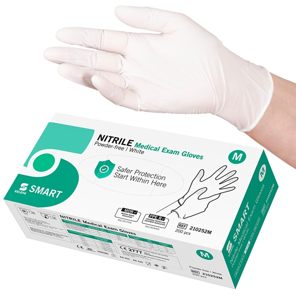 Handske us nitril Selefa pf, M SMART vit AQL 1,5 - SELEFA®