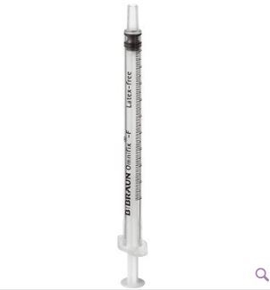 Spruta luer 3komp Omnifix, 1ml grad 0,01ml centrerad