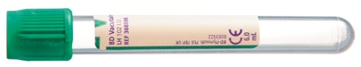 Vakuumrör BD Vacutainer pappersetikett, 7/6ml Li-Heparin grön