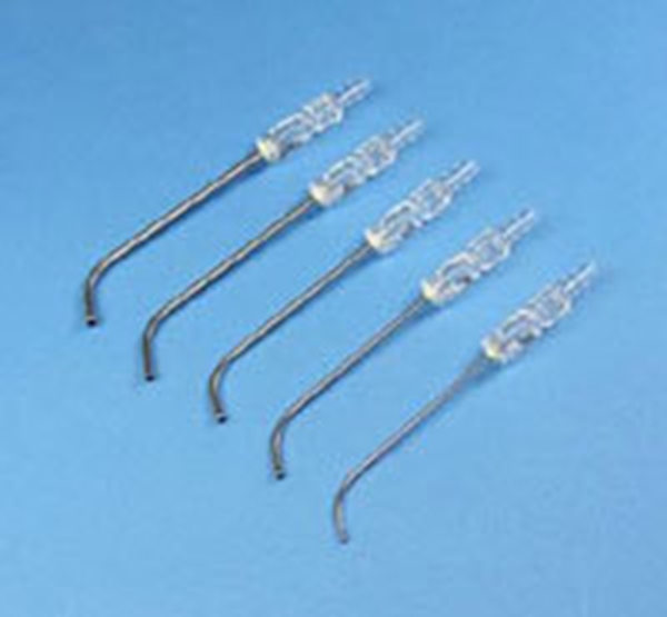 Endonasalsug med olivtip, 2,5x120mm vinklad metall