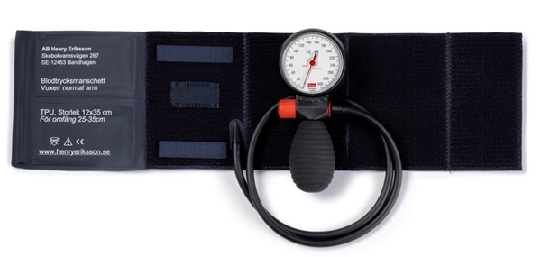Blodtrycksmätare HE komplett med integrerad innerblåsa TPU pvcfri, 15x43cm intergr m Boso handm