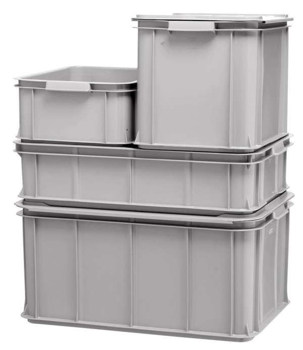 Transportlåda plast utan lock , 55L 60x40x28cm grå - Norplasta