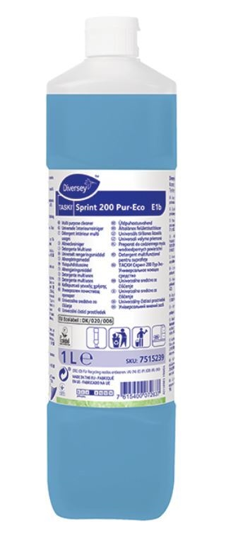 Allrengöringsmedel Sprint 200 Pur-Eco, 1L parfymerad pH=7 EU-Ecolabel