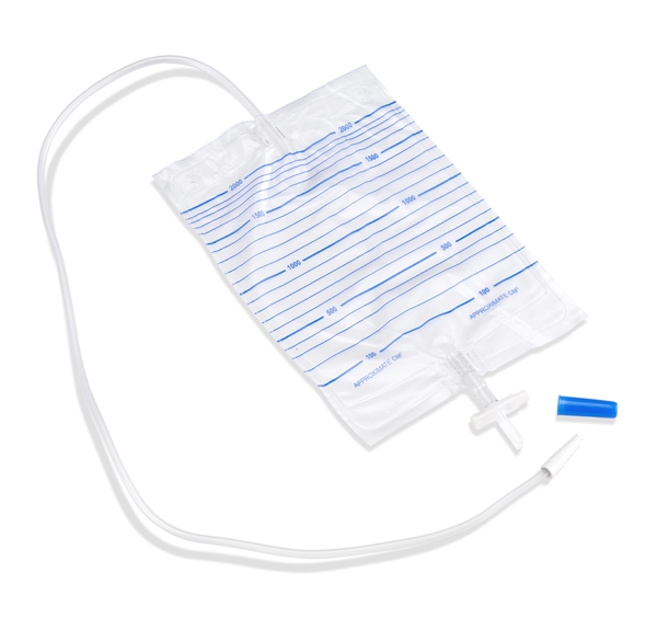 Urinpåse tömbar Curion, 2,0L 110cm T-ventil - Curion