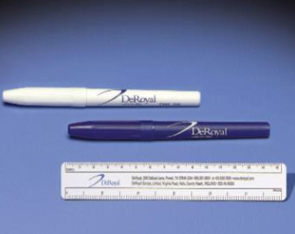 Märkpenna Kirurg Fin, 0,5mm med Linjal (vit penna) - ArcRoyal