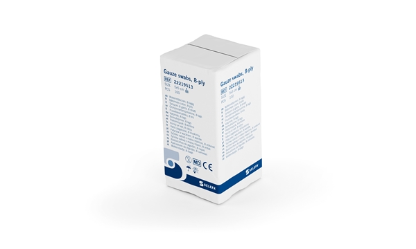 Kompress gasväv 8L Selefa, 5x5cm påse osteril - SELEFA® - 2