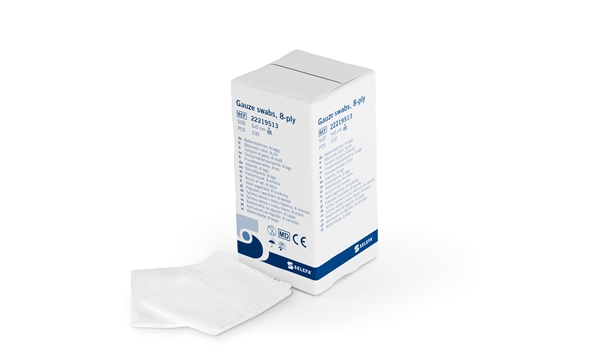 Kompress gasväv 8L Selefa, 5x5cm påse osteril - SELEFA® - 1