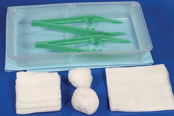 Omläggningsset gasväv Bastos Viegas, 2 forceps - Bastos