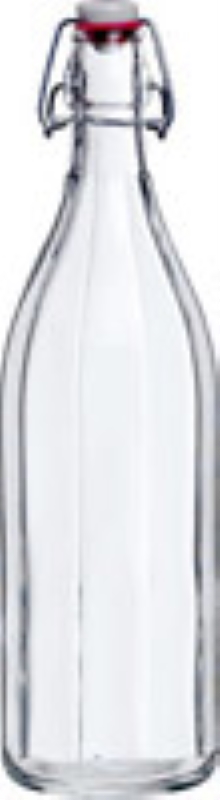 Flaska kantig glas 1,0L, M - Flaskor & Bu