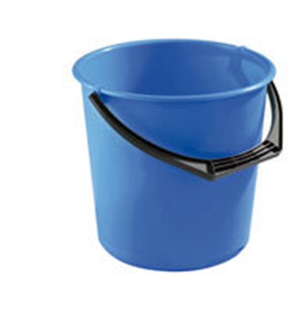 Hink plast 10L, blå med plastgrepe - Nordiska