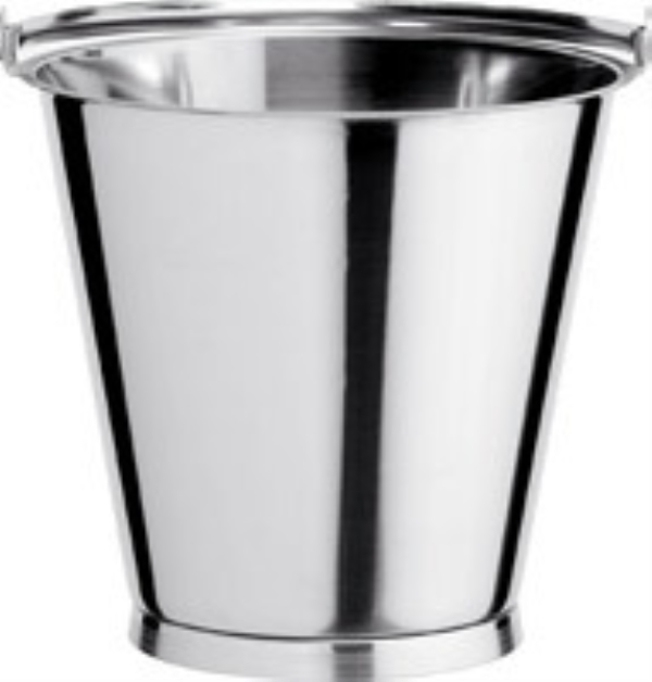 Hink rostfritt stål 12l, med bottenband - Jonas