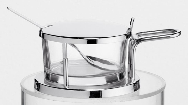 Parmesanskål med lock, rostfri/glas A - APS